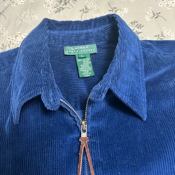 Lauren Ralph Lauren - large Men’s zippered corduroy oversized shacket navy blue - Picture 4 of 8